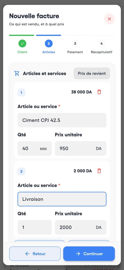 Nouvelle facture